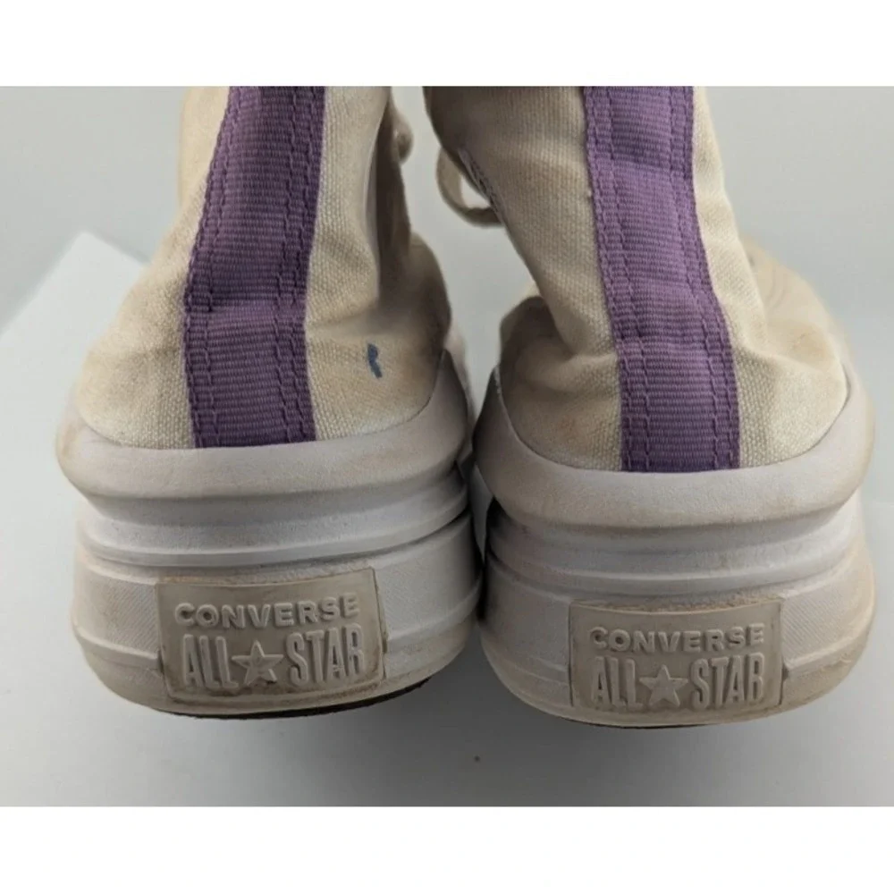 Converse Chuck Taylor All Star White Purple High Top Sneakers US 3 EU 35 UK 2.5